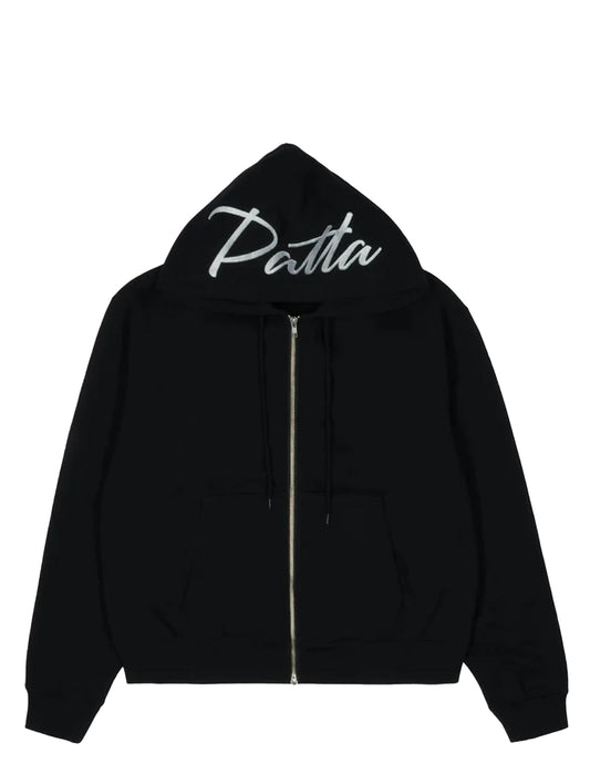 Patta Embro Classic Zip Up Hoodie Black