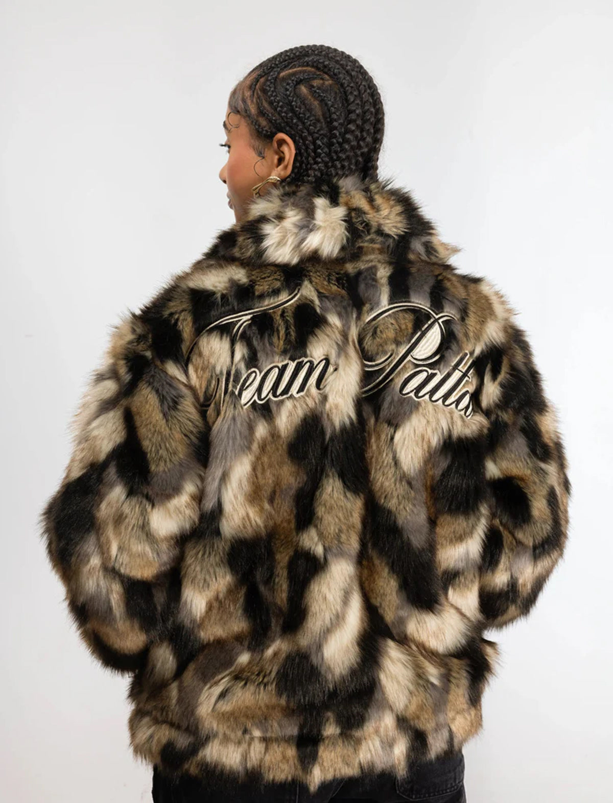 Patta Faux Fur Patchwork Jacket Multi