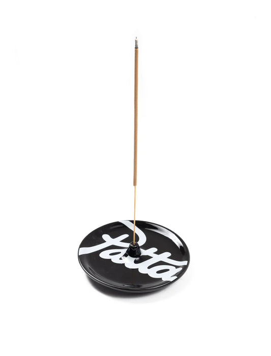 Black incense burner with 'Patta' branding on a white background