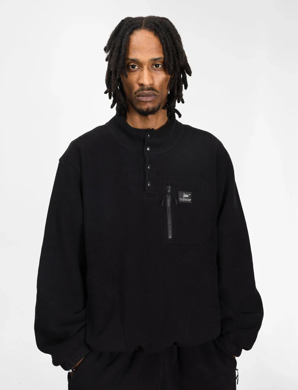 Patta Polartec Sherpa Fleece Overhead Sweater Black