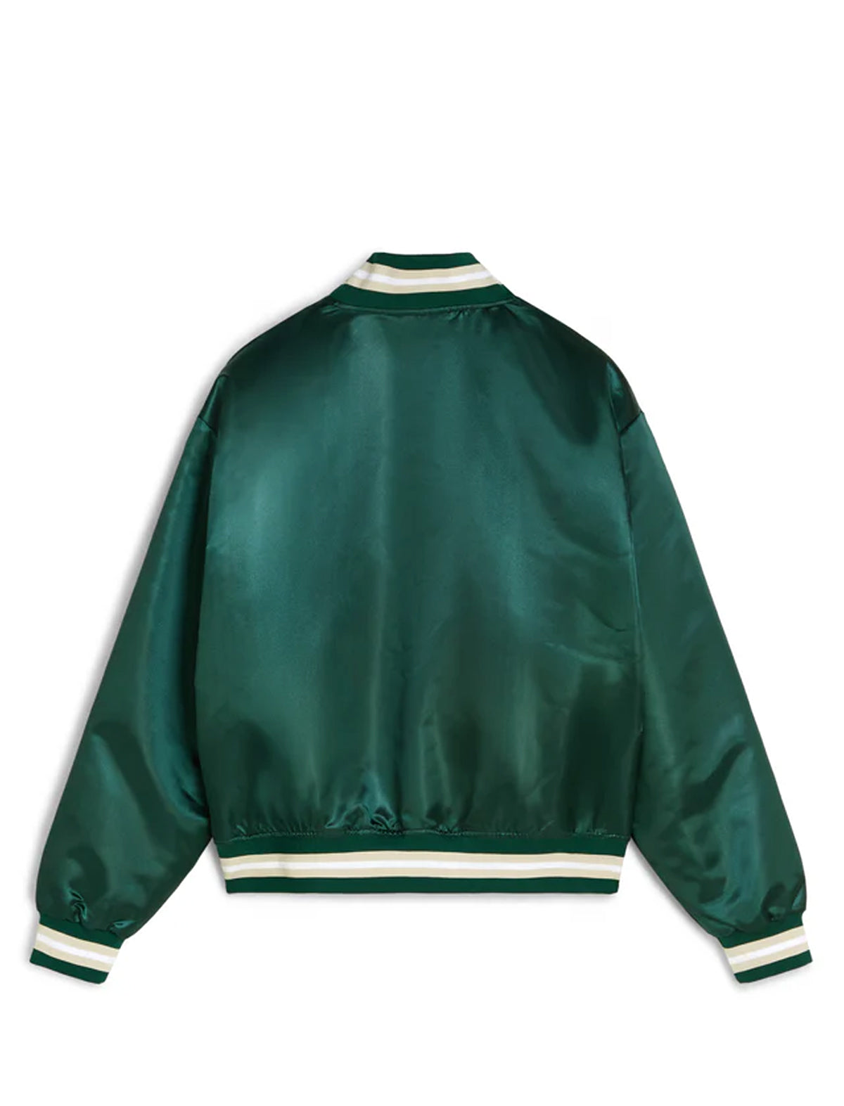 Patta Script Logo Satin Varsity Jacket Green