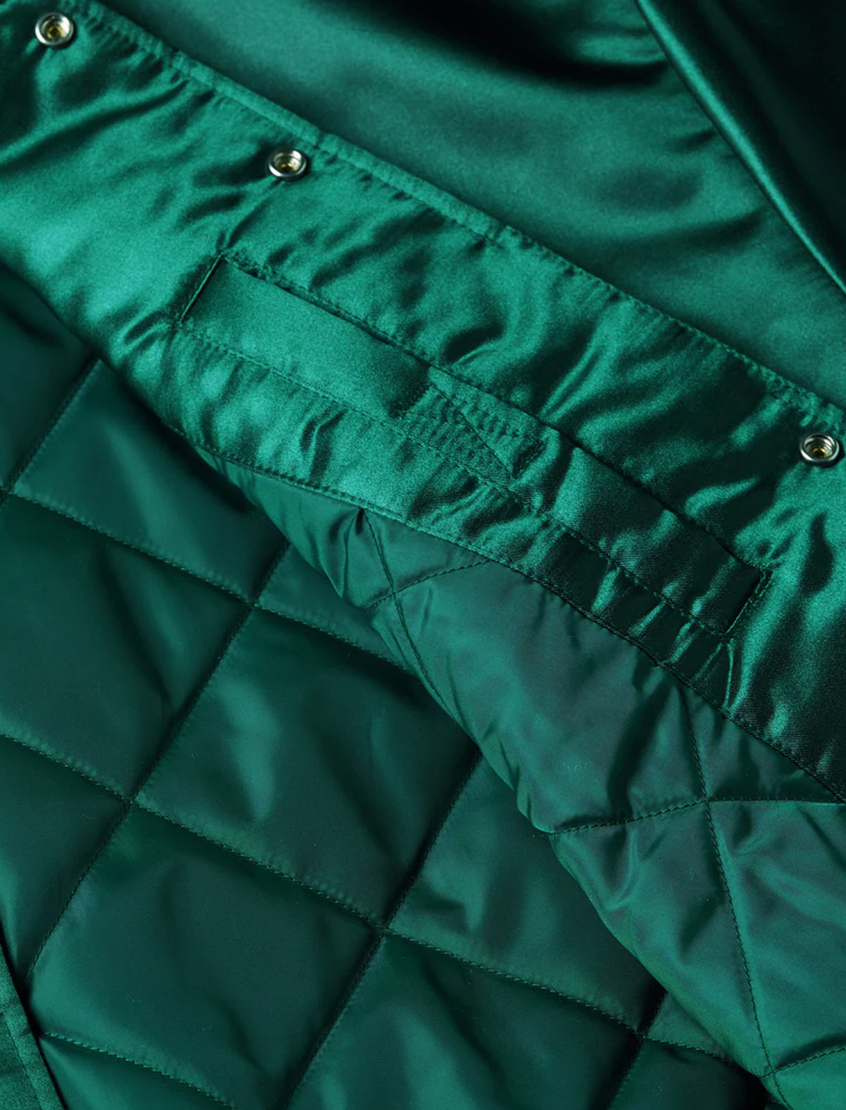 Patta Script Logo Satin Varsity Jacket Green