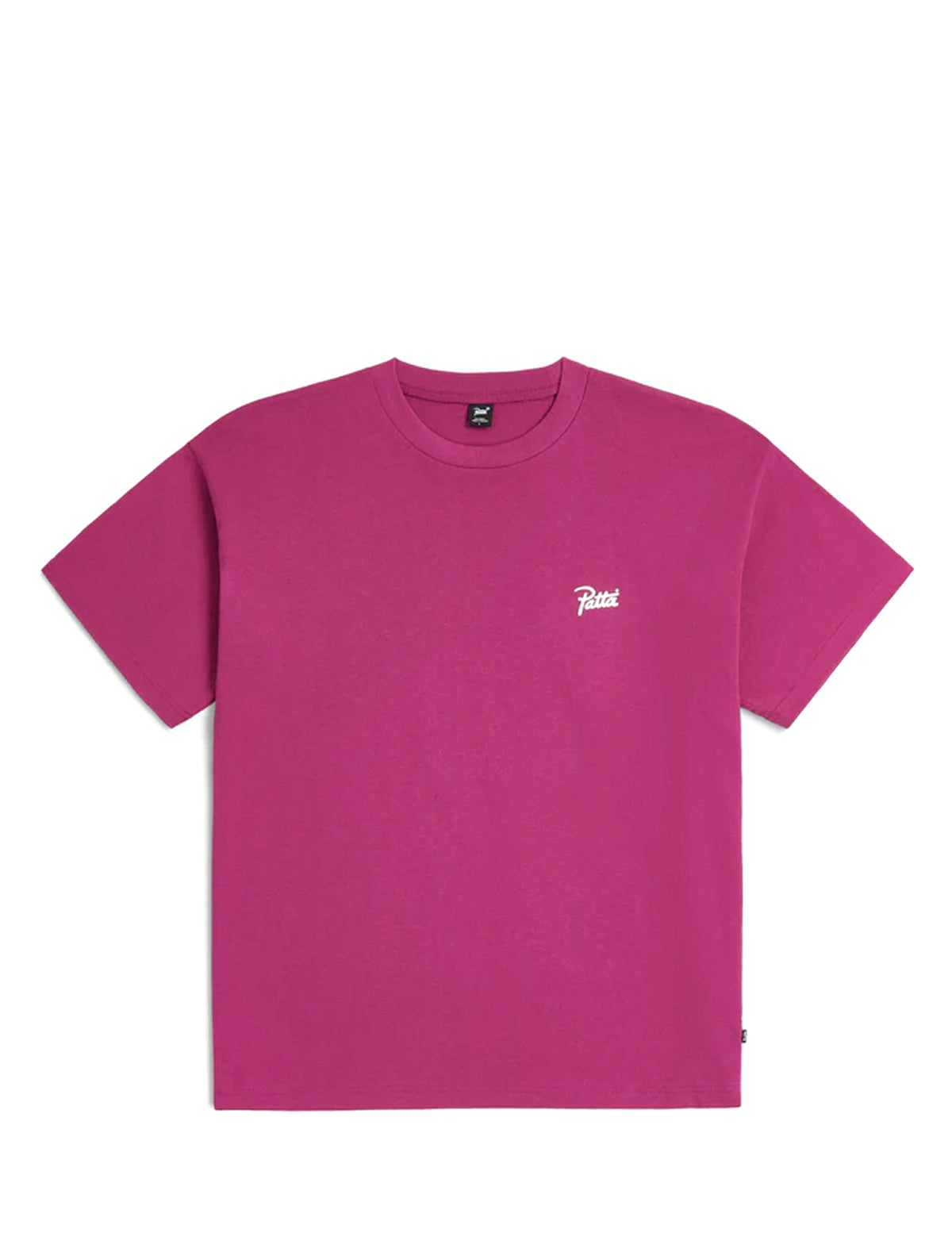 Patta Pink t-shirt with a small logo on a white background
