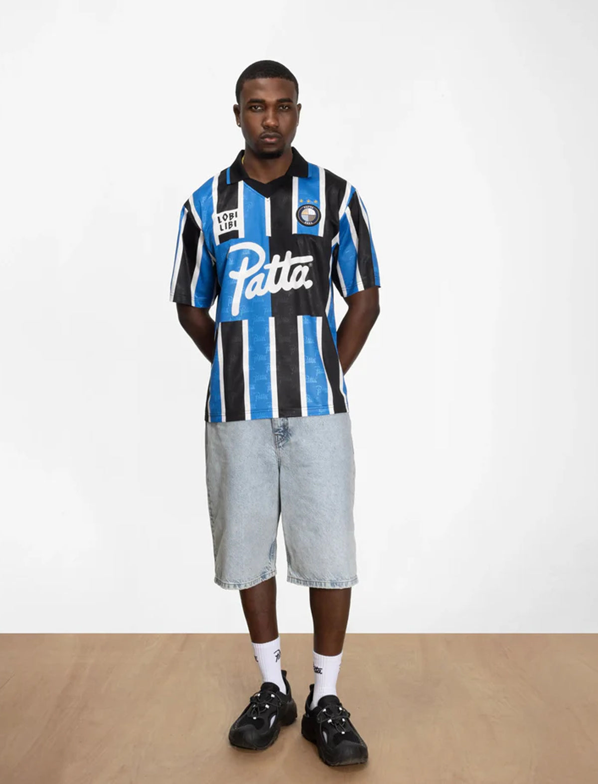 Patta Stripe Football Jersey French Blue