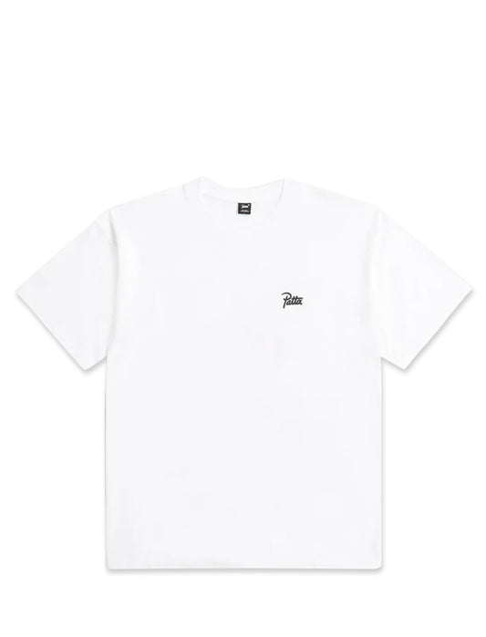 Patta White t-shirt with a small black logo on a white background