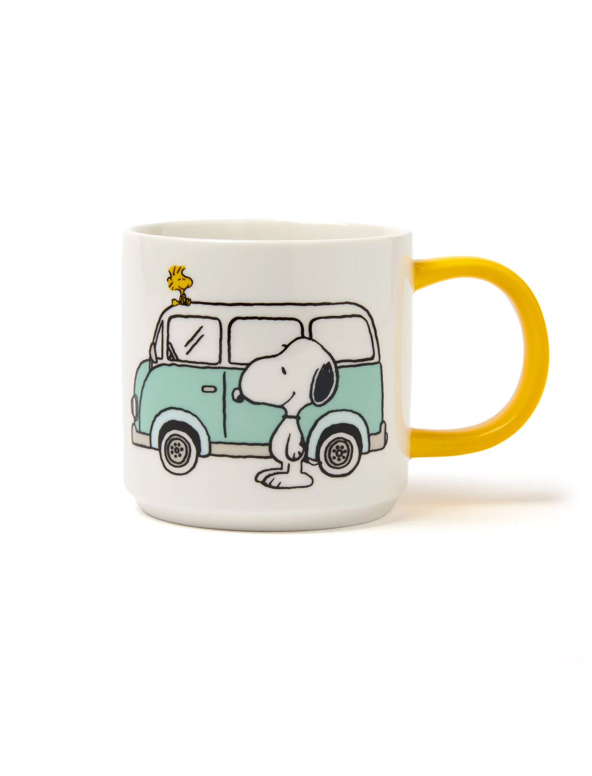 Mug with Snoopy and Woodstock design on a white background