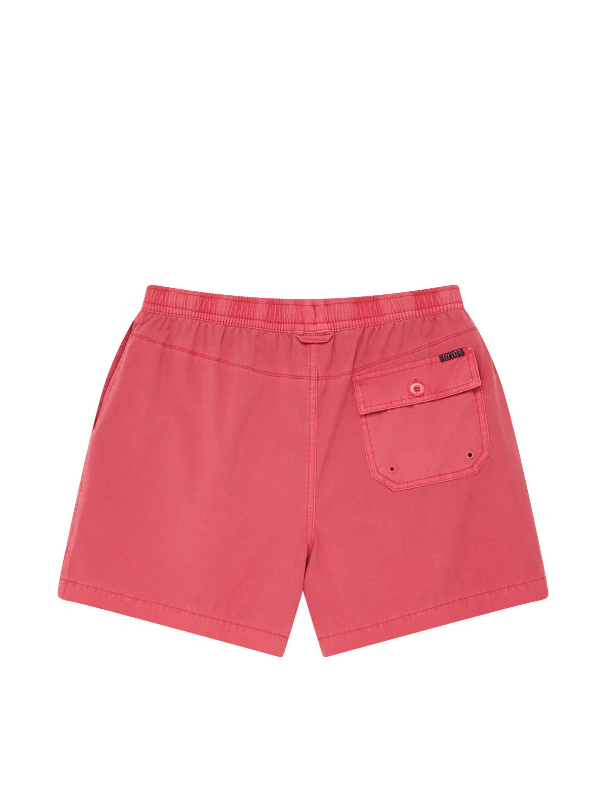 Deus Ex Machina Red shorts with a pocket on a white background