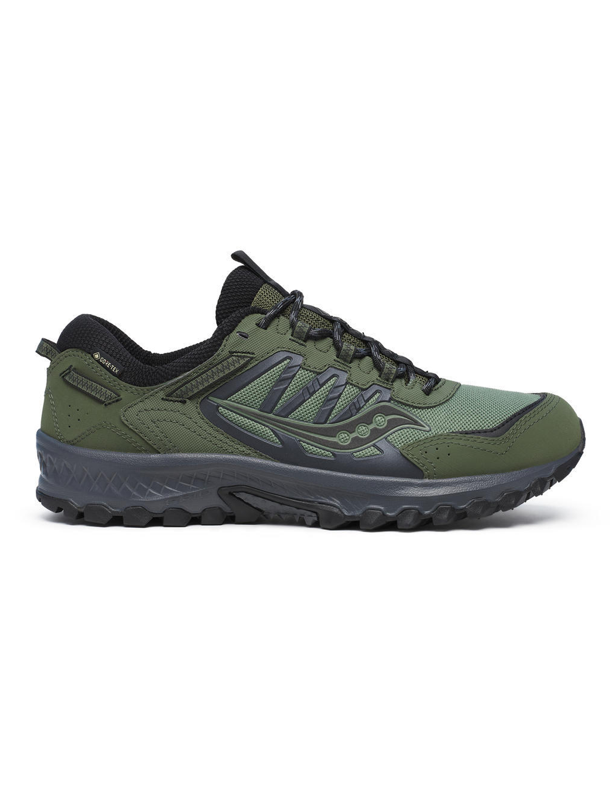 Buy Saucony Grid Peak Goretex Shoes in Forest Black at Patina