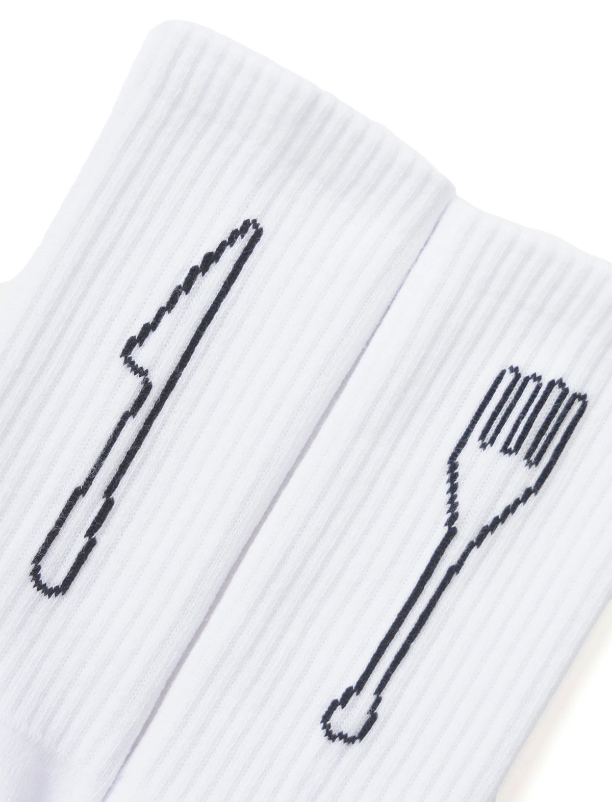 Service Works Knife & Fork Socks White
