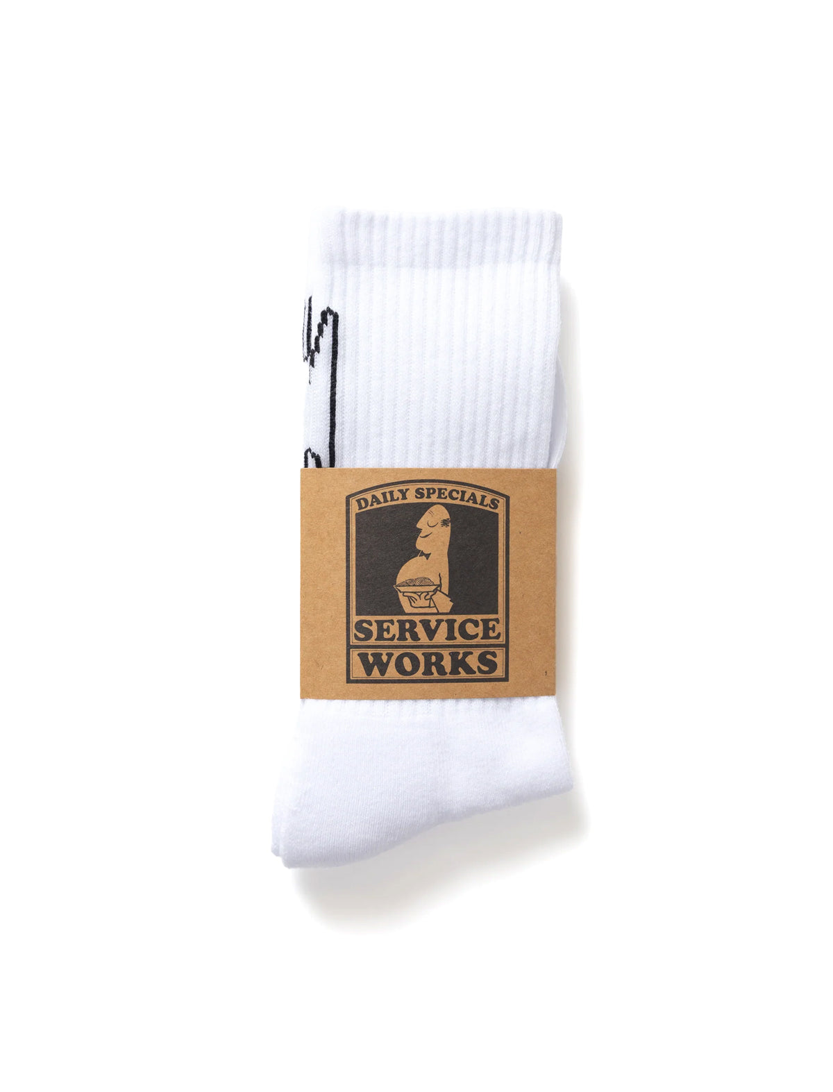 Service Works Knife & Fork Socks White