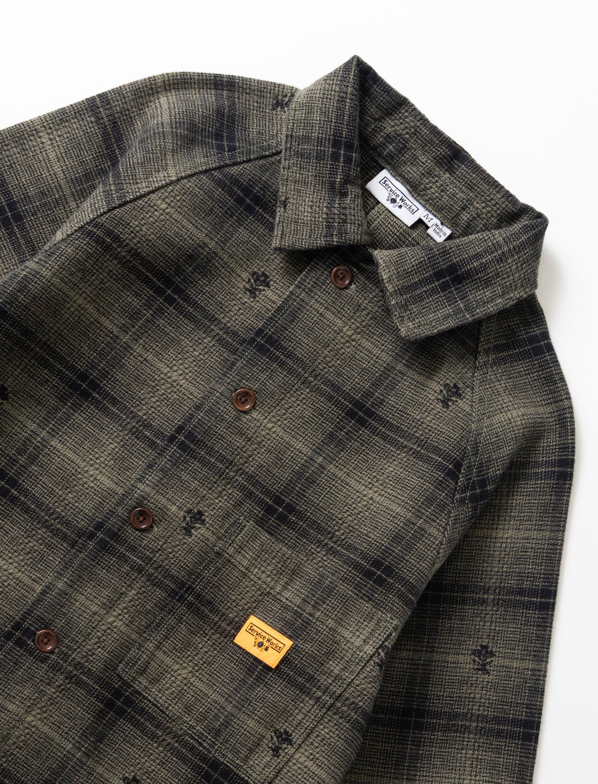 Service Works Thistle Plaid Front of House Jacket Olive