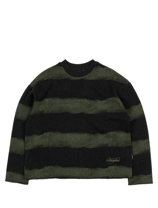 Wasted Paris Crewneck Script Striped Black
