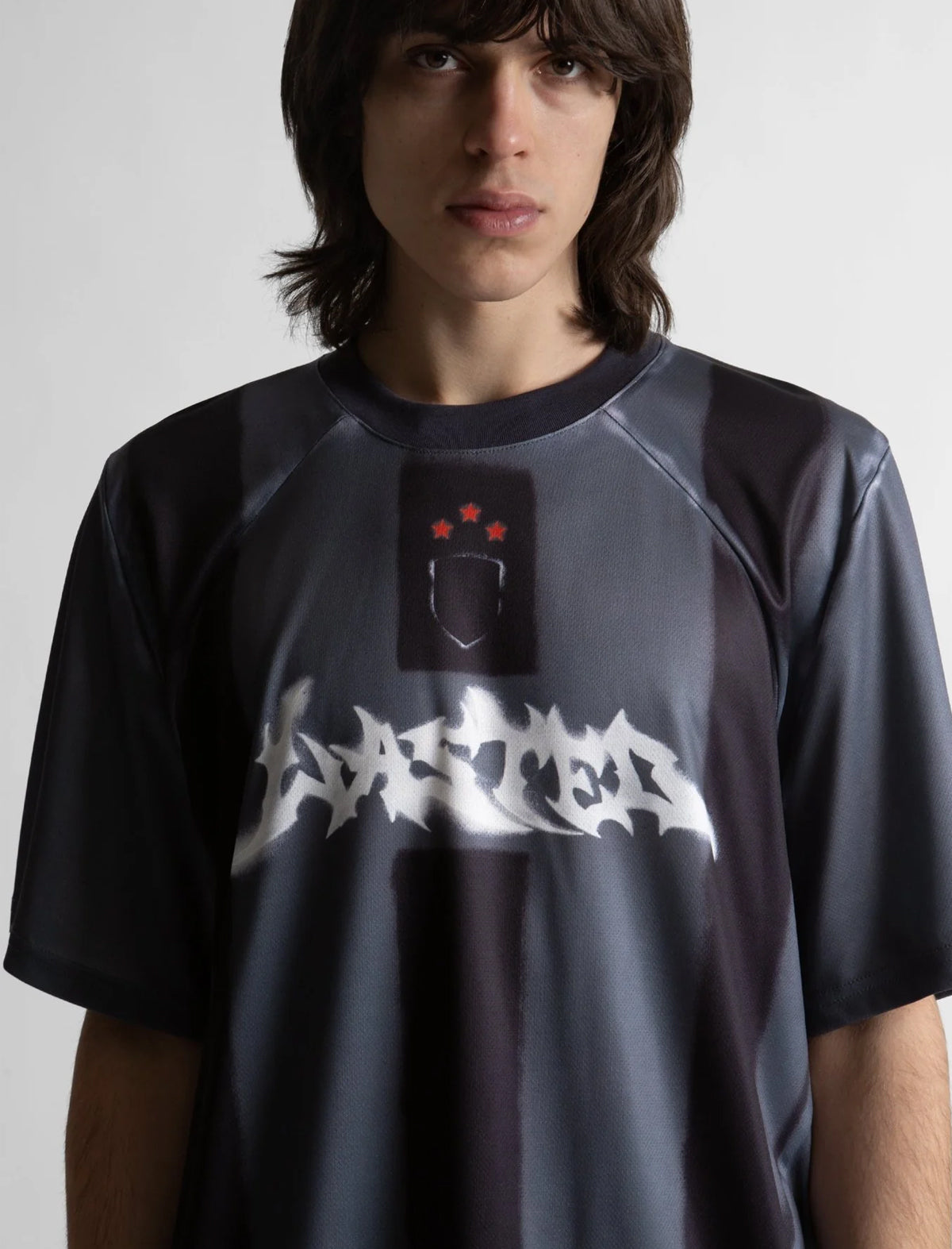 Wasted Paris Spray Football Jersey Black/Stone Grey