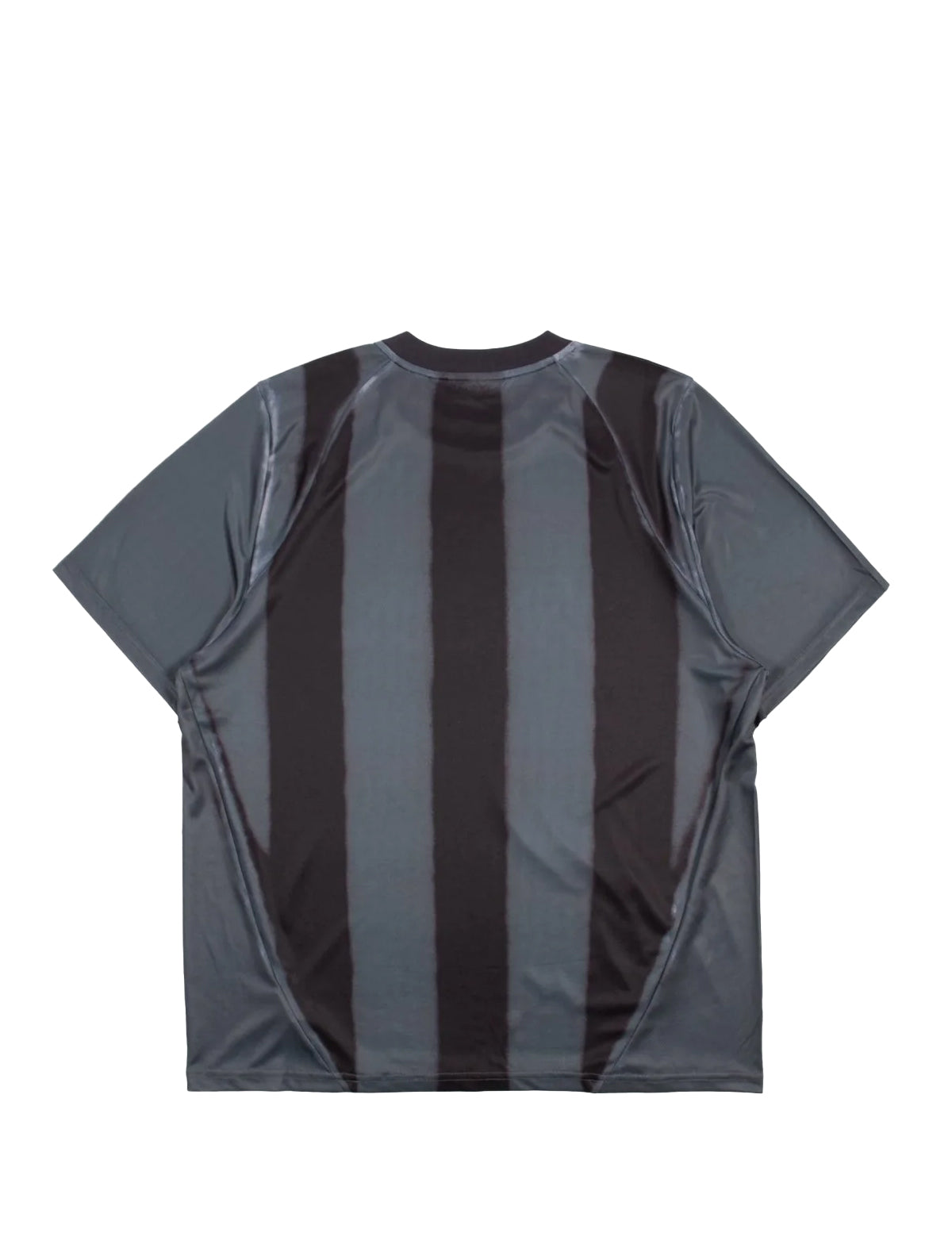 Gray and black striped shirt on a white background