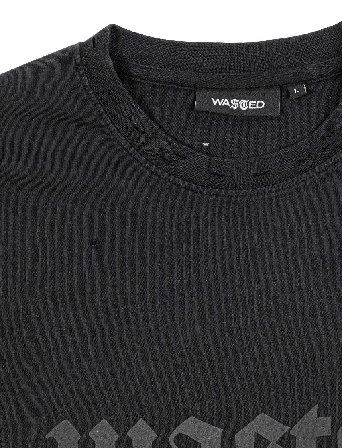 Wasted Skive T-Shirt Washed Black