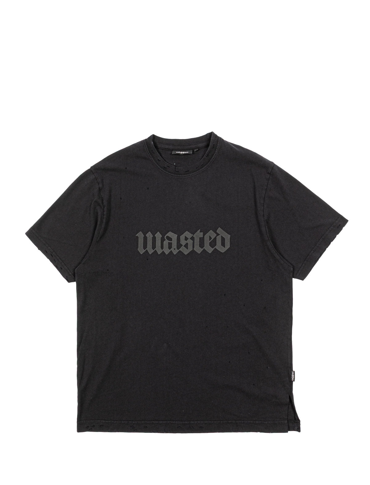 Wasted Skive T-Shirt Washed Black