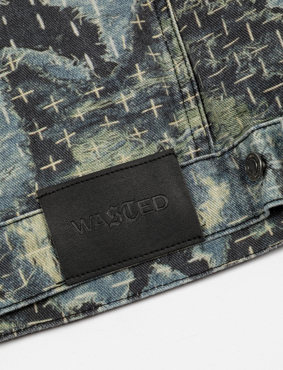 Wasted Paris Trompe L'Oeil Boro Trucker Jacket Blue