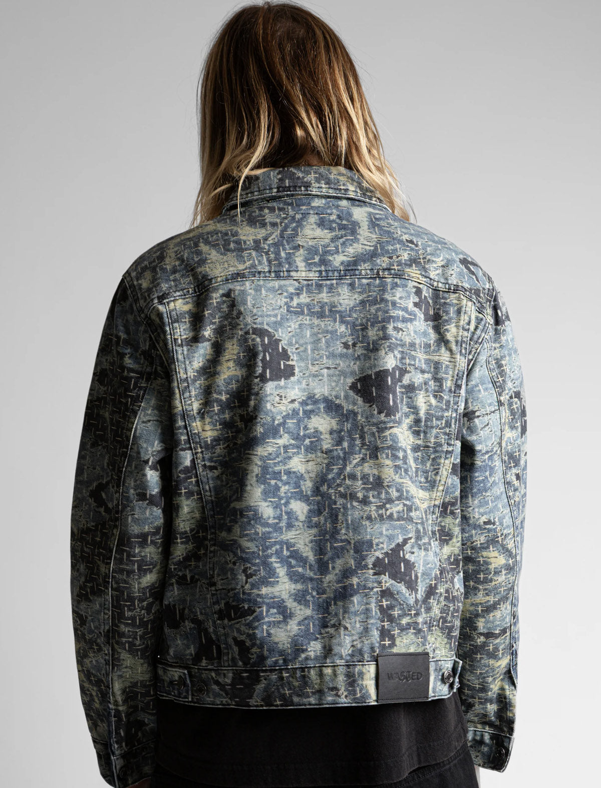Wasted Paris Trompe L'Oeil Boro Trucker Jacket Blue