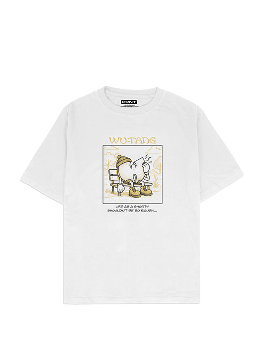 Wu-Tang Clan White t-shirt with graphic design and text on a white background
