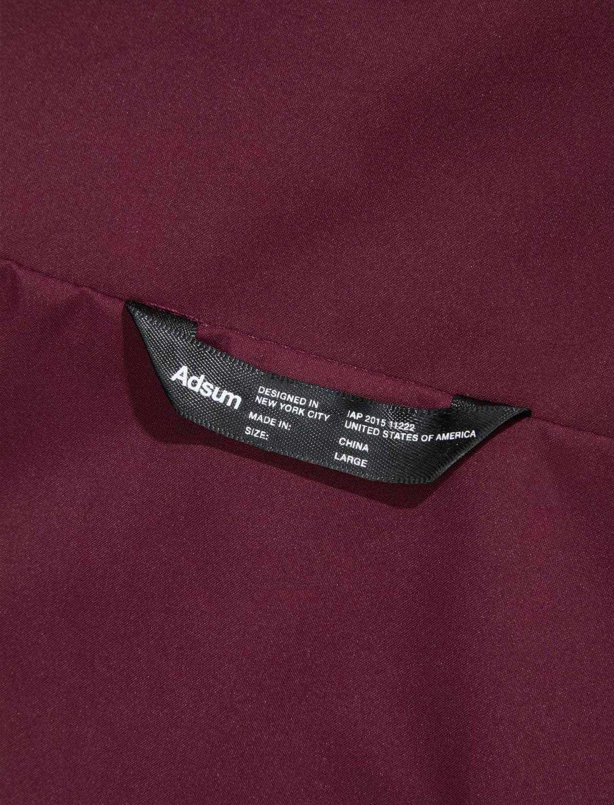 Adsum Atmosphere Jacket Merlot Label Detail