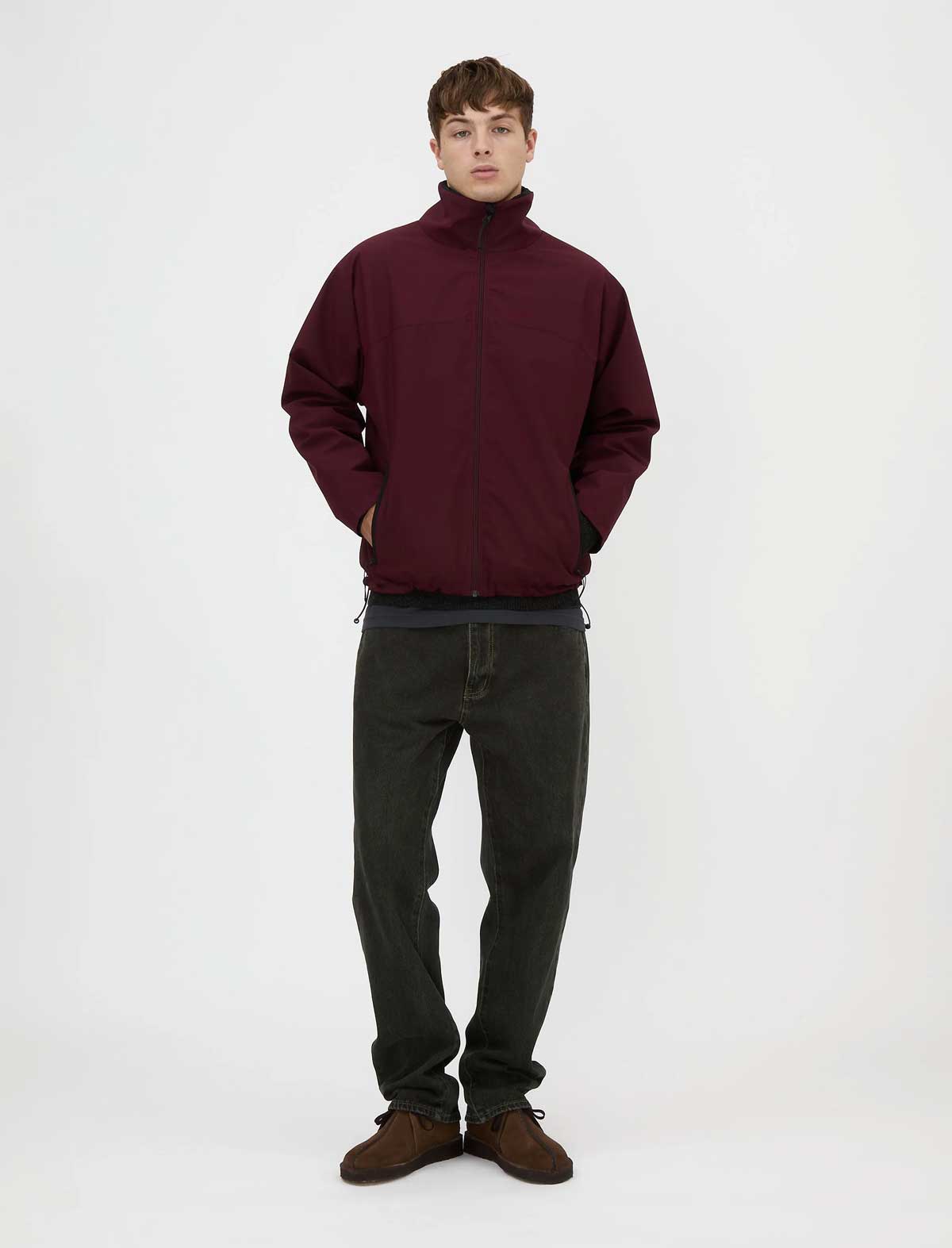 Adsum Atmosphere Jacket Merlot Model Front Shot