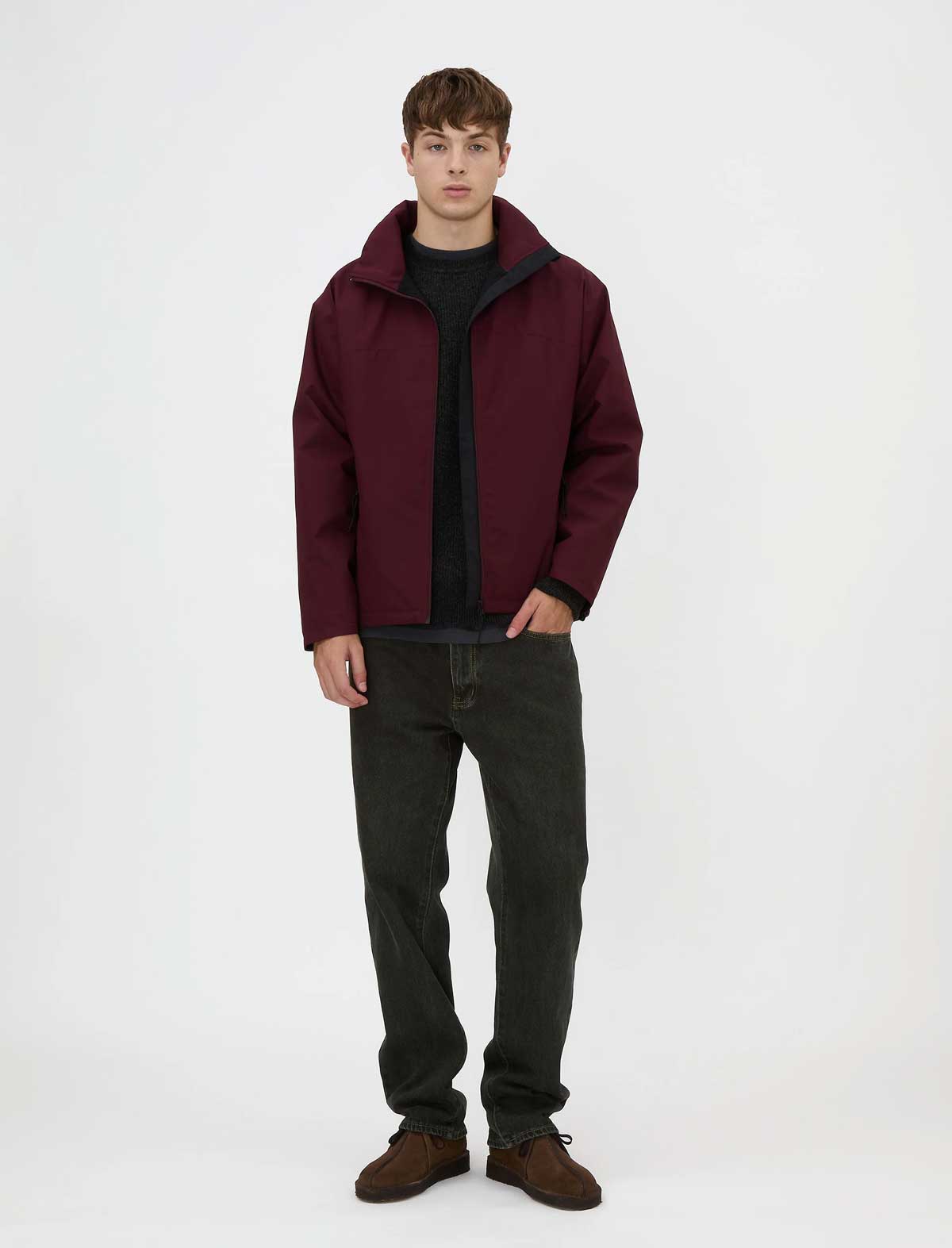 Adsum Atmosphere Jacket Merlot Model Front Shot