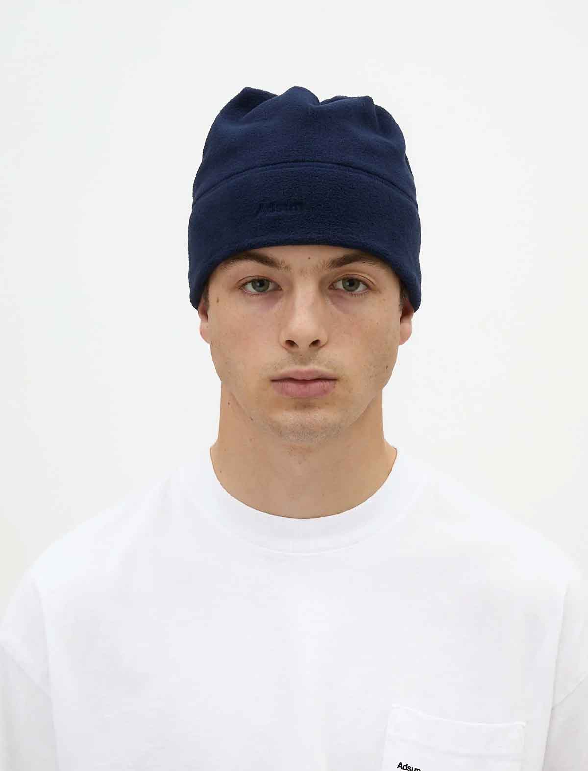 Adsum Fleece Beanie Dark Navy Model Front