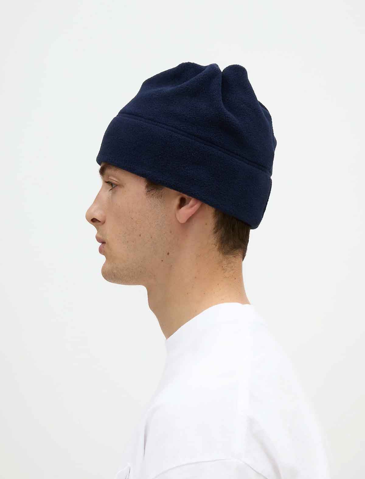 Adsum Fleece Beanie Dark Navy Model Side View