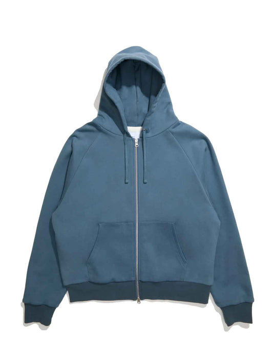 Adsum Waffle Full Zip Hoodie Blue front