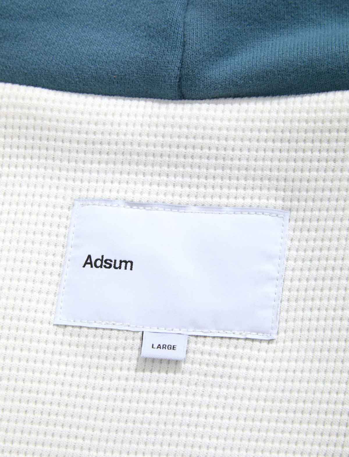 Adsum Waffle Full Zip Hoodie Blue Label Detail