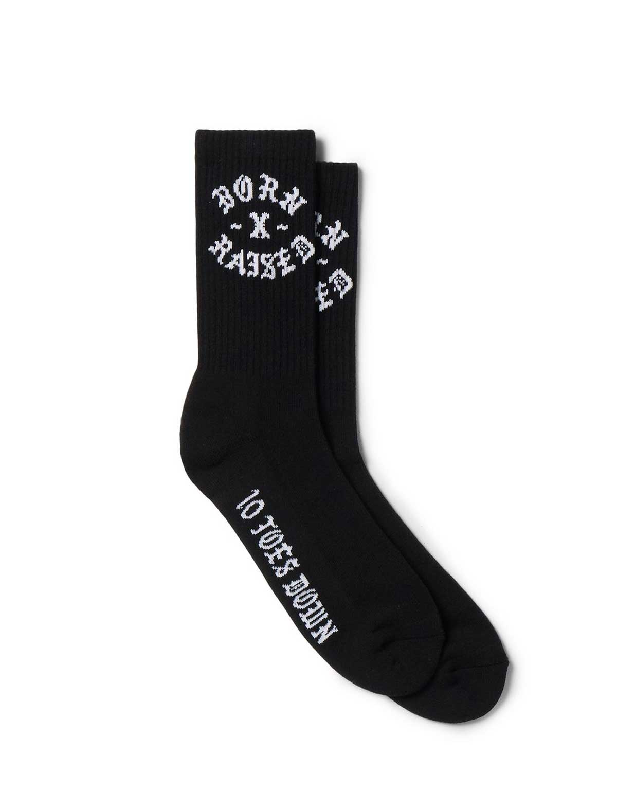 Born X Raised 10 Toes Down Rocker Socks Black
