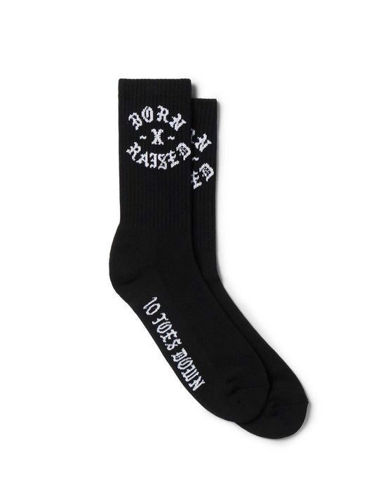 Born X Raised 10 Toes Down Rocker Socks Black