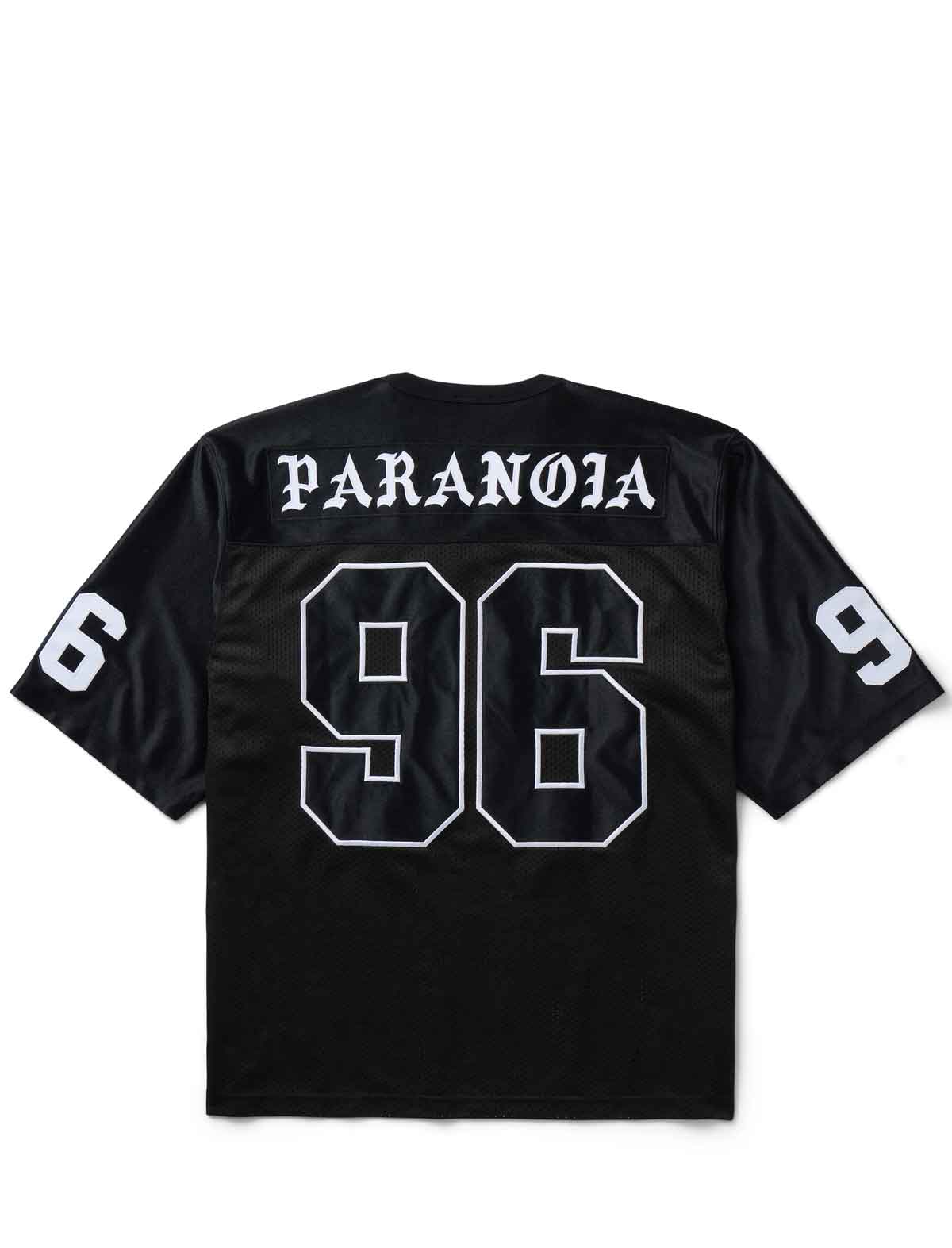 Born X Raised Paranoia Football Jersey in Black – back, flat lay
