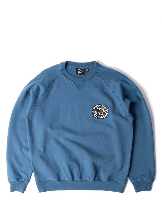By Parra Amsterdammed Crew Neck Sweater Washed Blue Front
