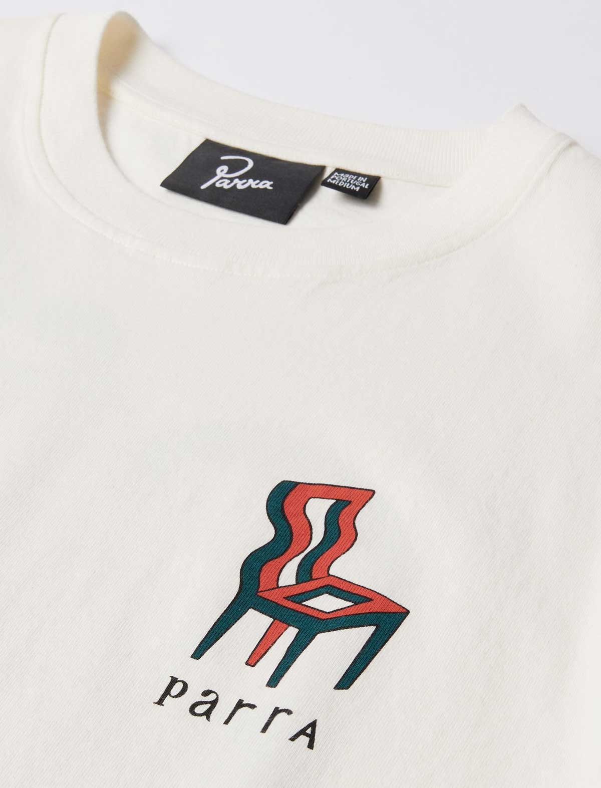 By Parra Face Ball T-Shirt Off White chest print close up