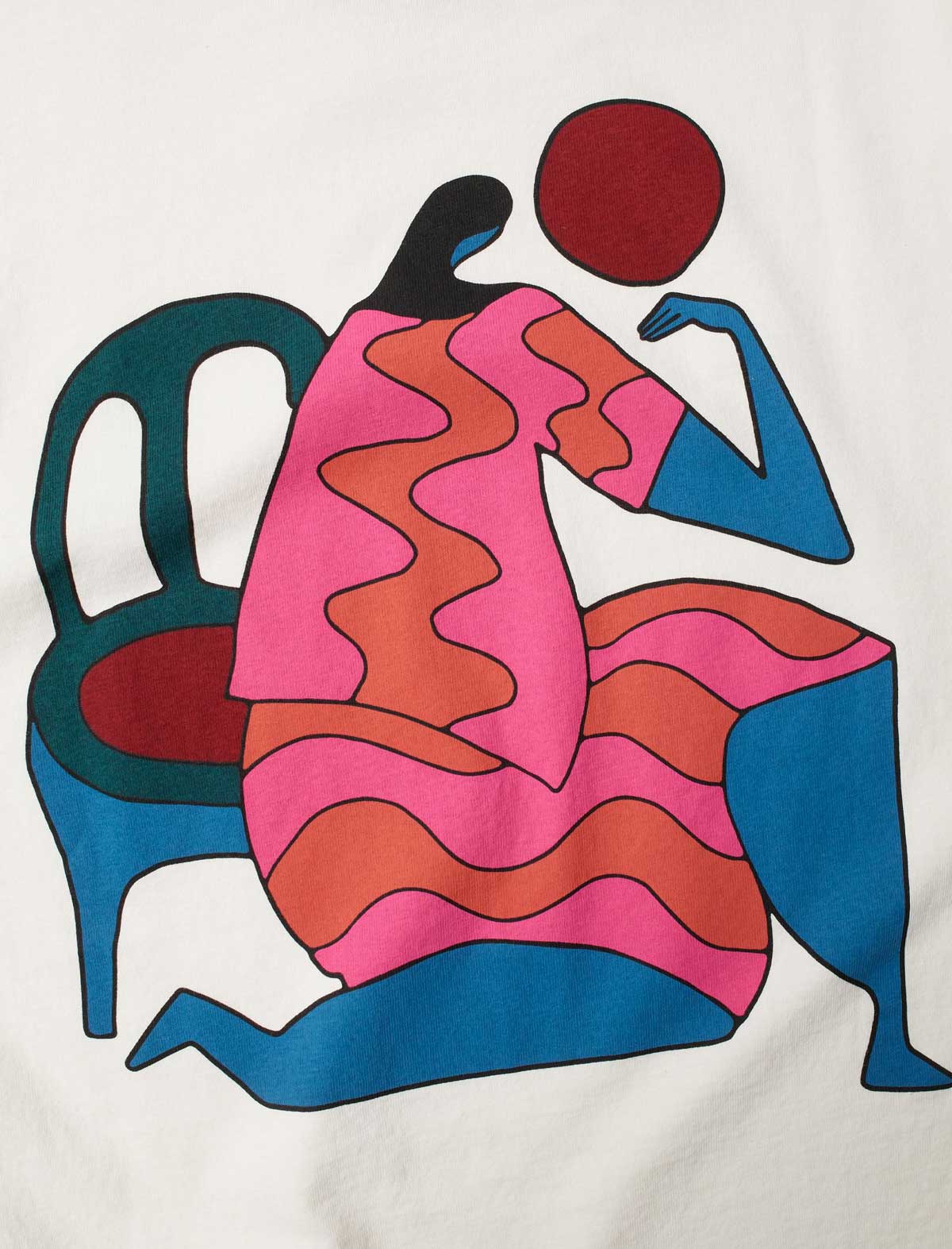 By Parra Face Ball T-Shirt Off White graphic close up