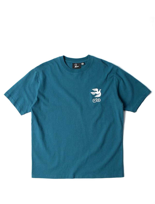 By Parra infinite logo Blue t-shirt with a white logo on a white background