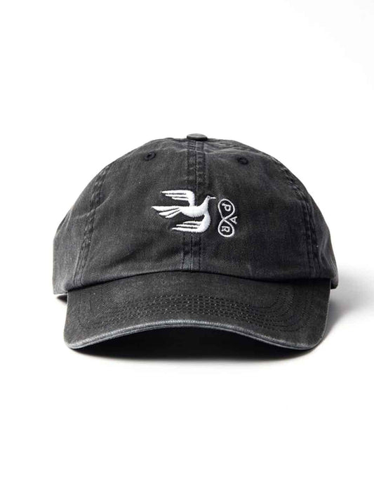 By Parra Infinite 6 Panel Black cap with a white logo on a white background