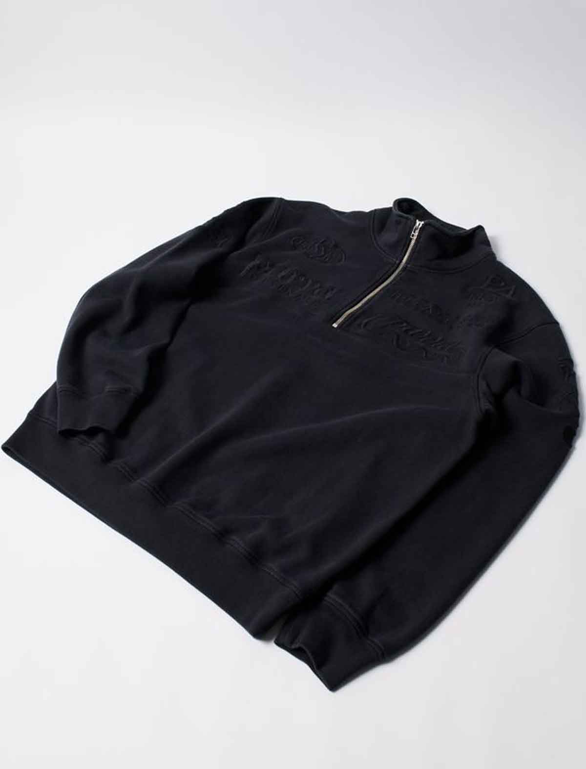 By Parra Media Training Quarter Zip Pullover Sweater Black