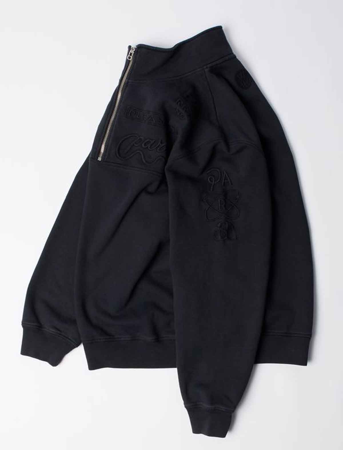 By Parra Media Training Quarter Zip Pullover Sweater Black