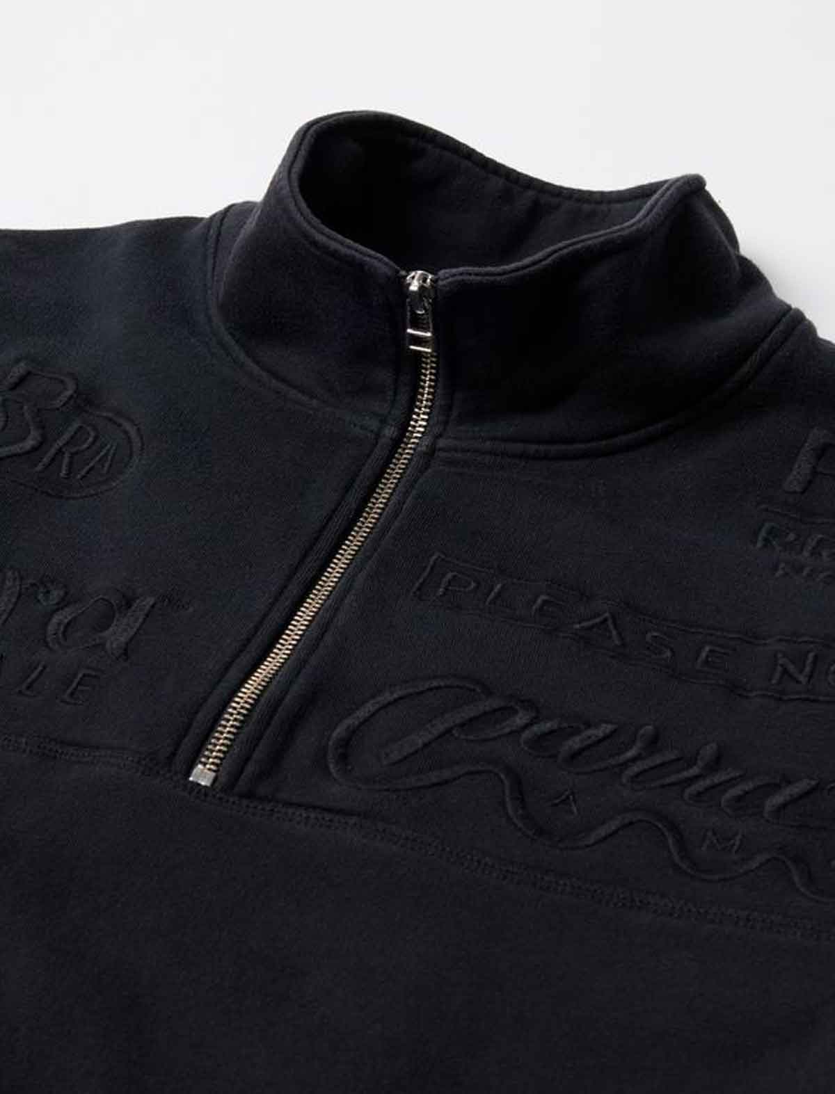 By Parra Media Training Quarter Zip Pullover Sweater Black