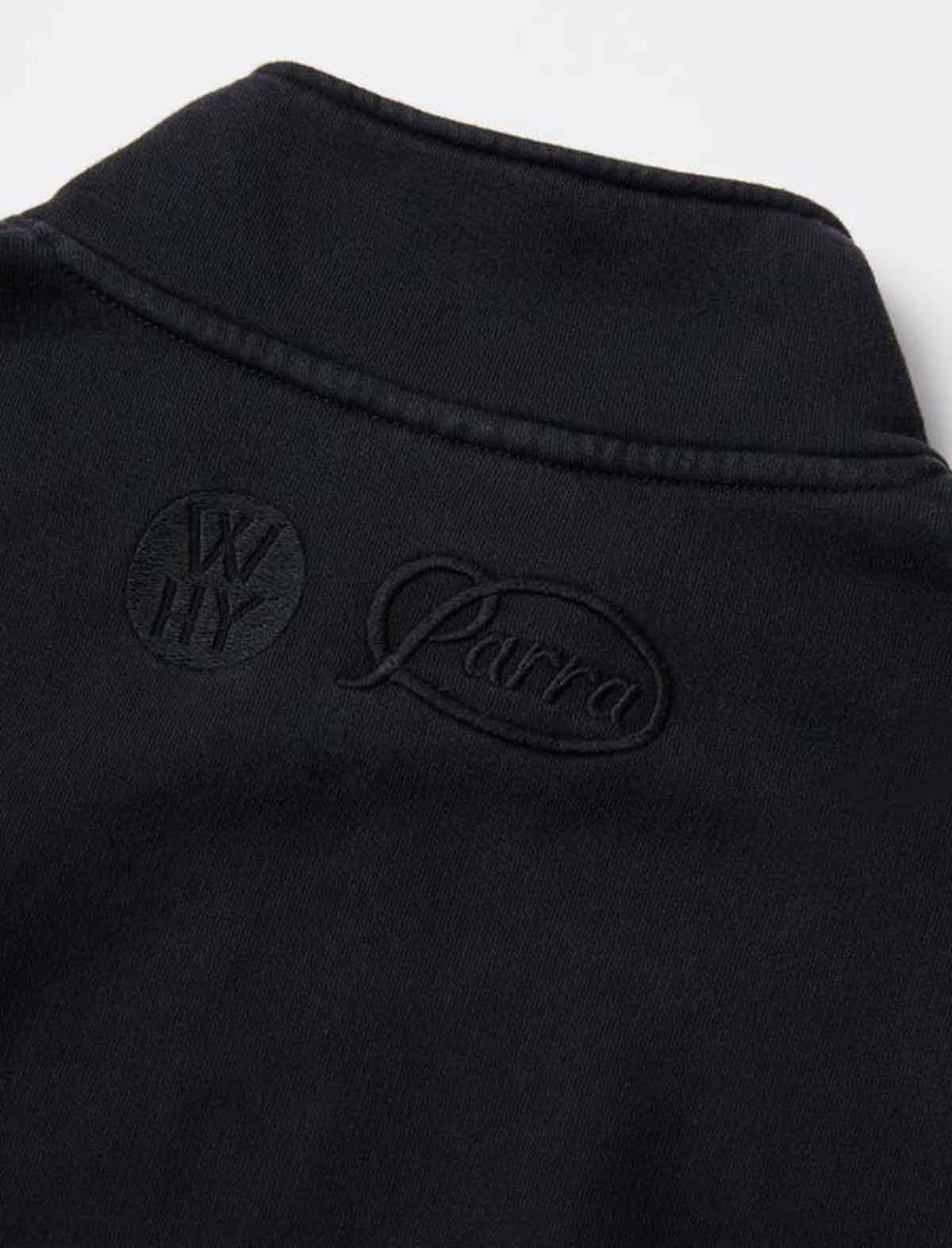 By Parra Media Training Quarter Zip Pullover Sweater Black