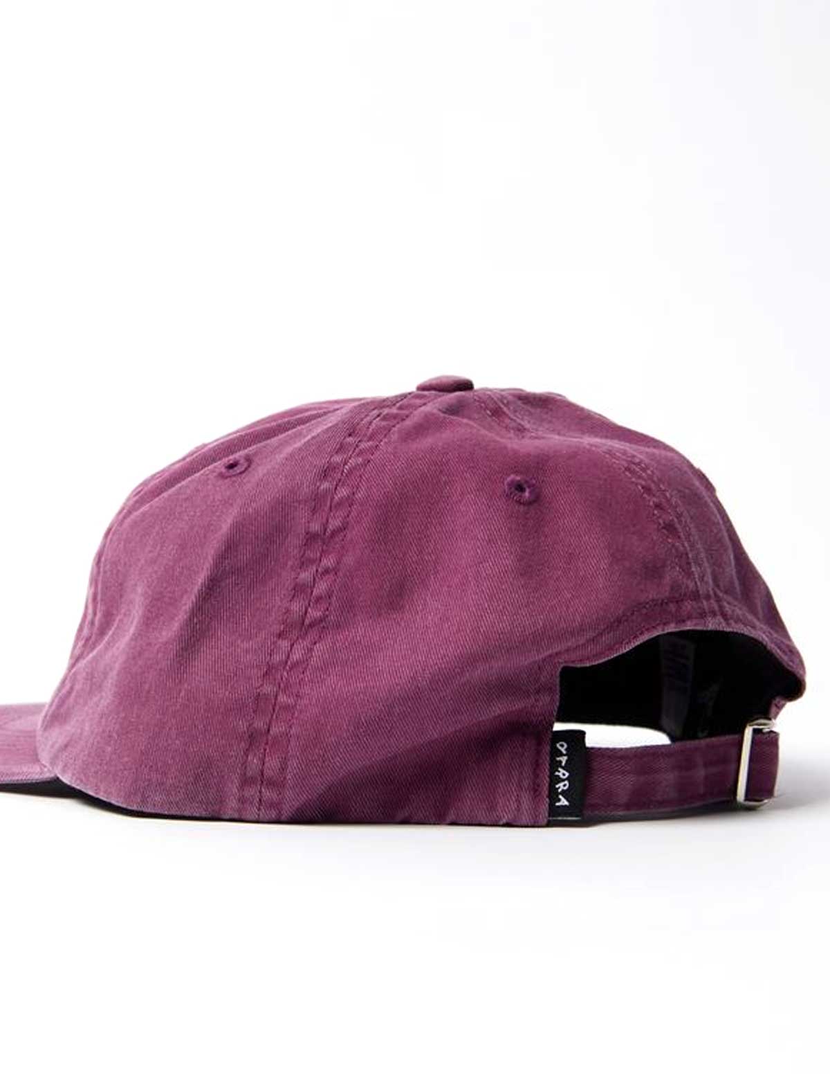 By Parra Originale 6 Panel Cap Washed Magenta Closure Detail