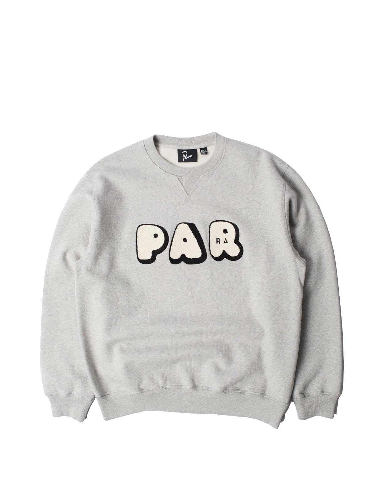 By Parra Rounded PAR Crewneck Sweatshirt Heather Grey front