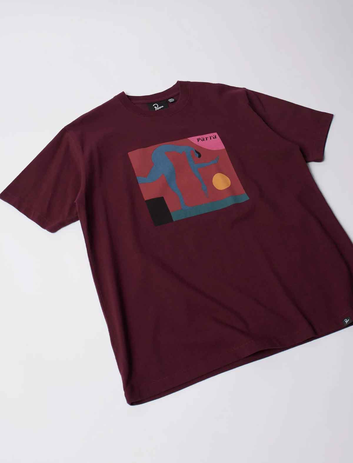 By Parra Tripped Up T-Shirt Dark Red