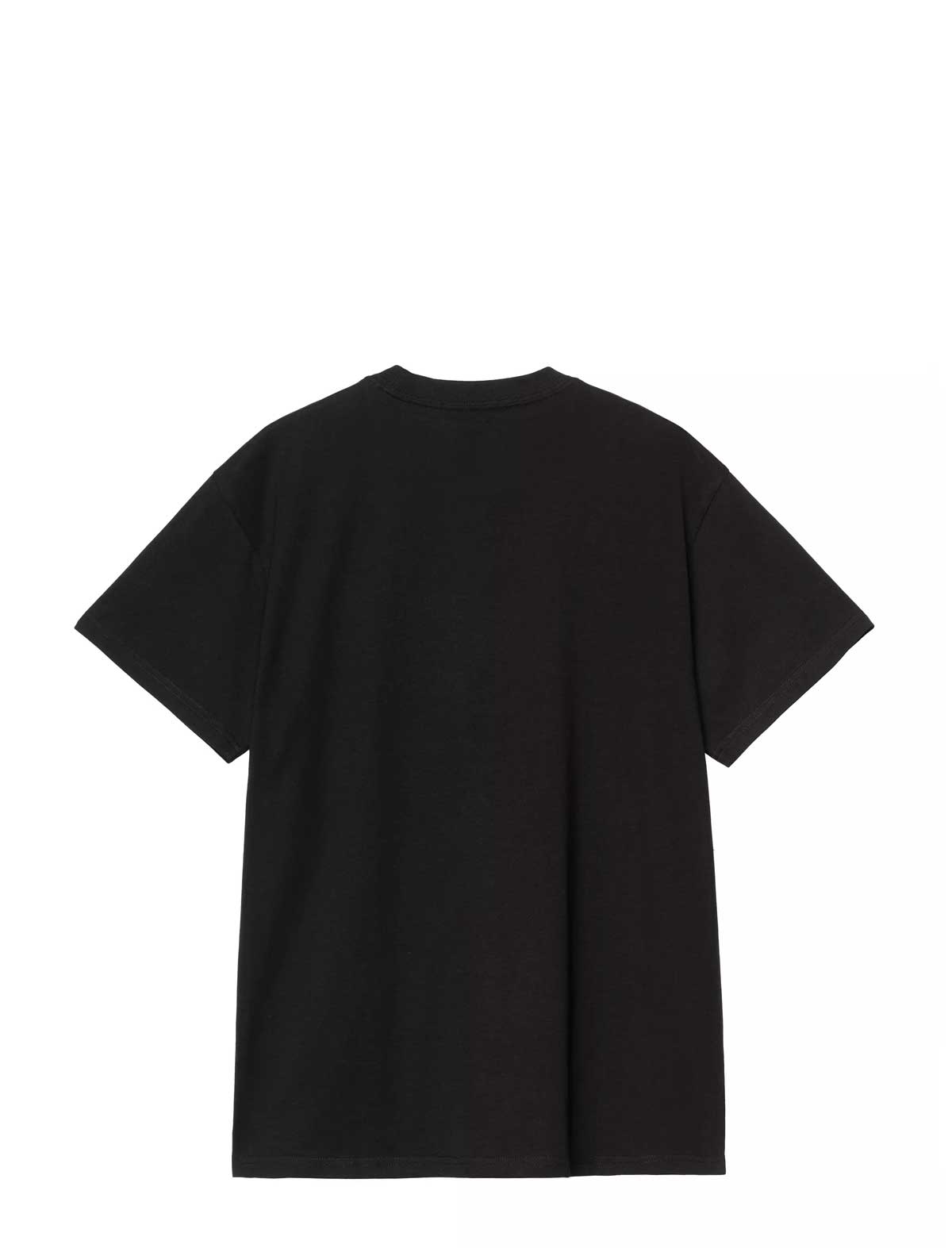 Black t-shirt on a white background