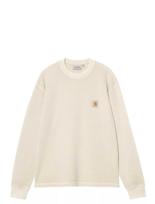 Carhartt WIP L/S Vista Waffle T-Shirt in Dark Fleur De Sel – front view