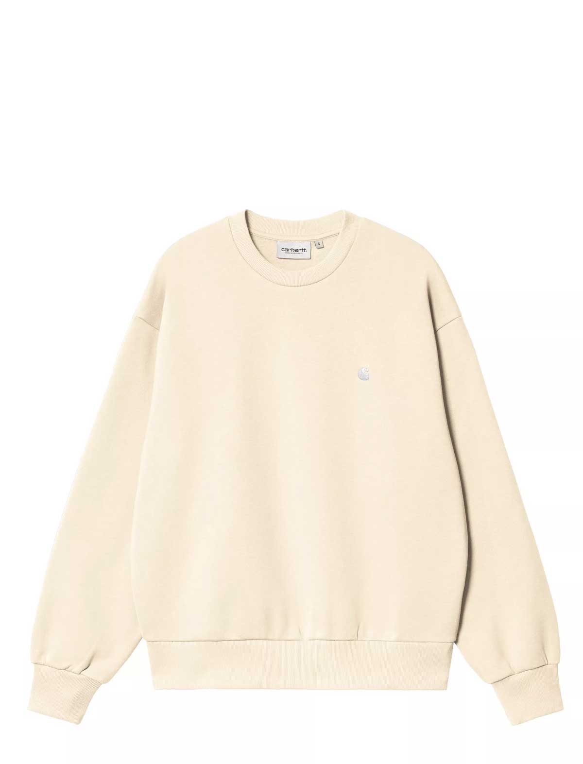 carhartt wip womens casey Beige sweatshirt on a white background