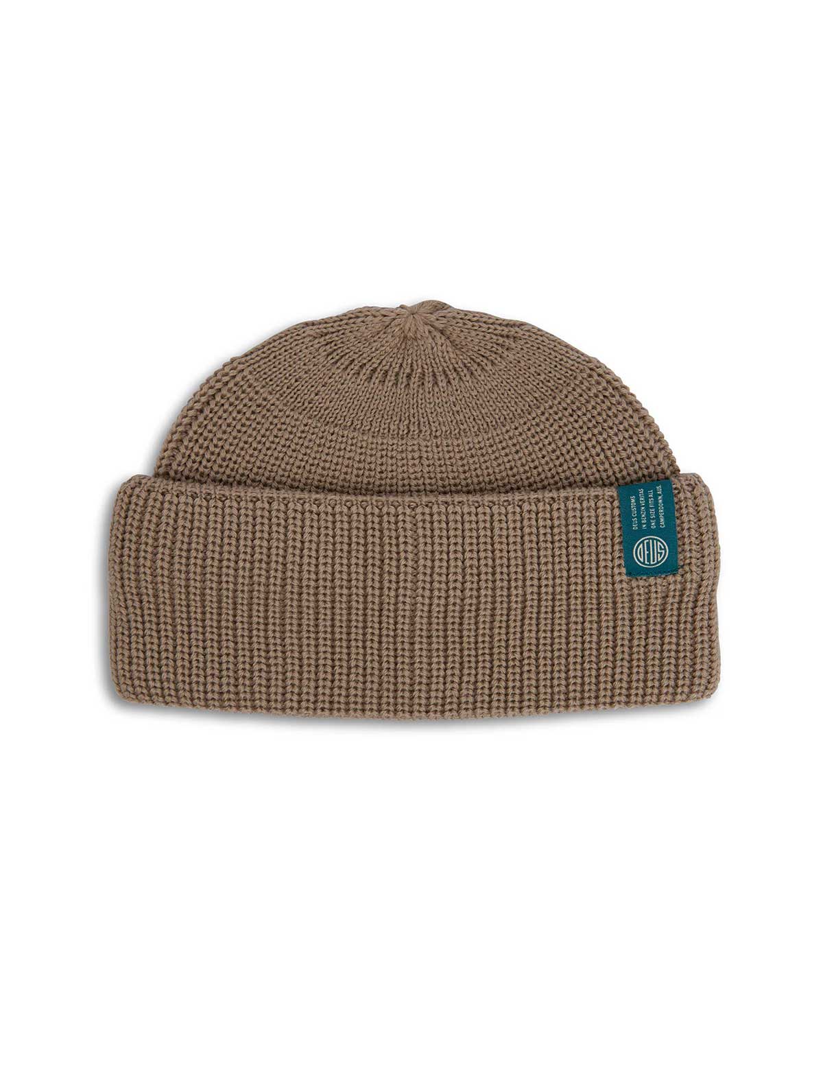 Deus Ex Machina Classics Deck Pill Beanie Khaki Front