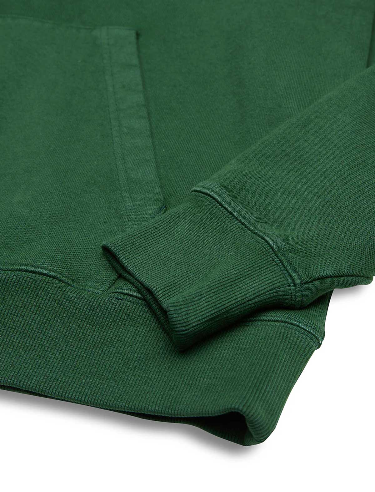 Deus Ex Machina 'The Riders Friend' Hoodie Hillside Green Cuff and Hem Detail